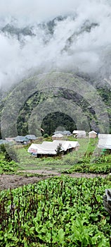 A small village view in mountain, morning beautiful view.