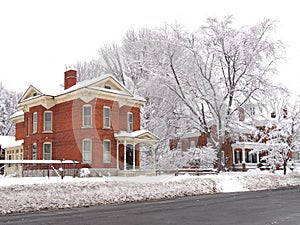 Small village in wintertime