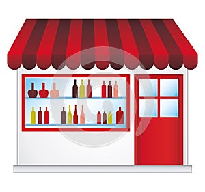 Small vintner icon. Vector convenience store illustration.