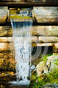 Small water channel and waterfall