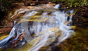 Small waterfall along Cove Creek in Brevard North Carolina, USA