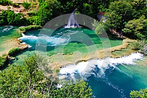 Small waterfall, beautiful landscape in Croatia