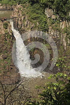 Small waterfall belonging to the Iguazu Falls, Natural wonder of the world