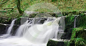 Small waterfall in Brecon Beacons National Park in South Wales in April