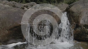 Small waterfall in the canton of Obwalden in Switzerland