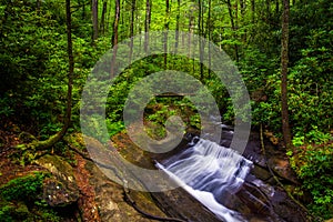 Small waterfall on Carrick Creek, at Table Rock State Park, South Carolina.