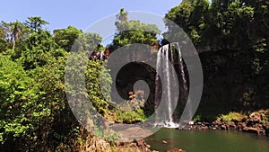 Small Waterfall in Iguazu National Park. Serenity in Rainforest Landscape, Pan