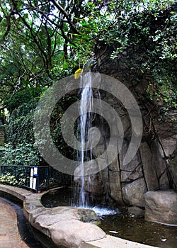 Small waterfall in Kowloon Park in Hong Kong