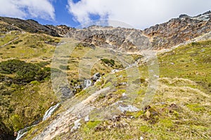 Small waterfall in Laguna Turquesa photo