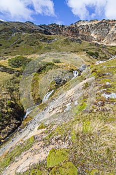 Small waterfall in Laguna Turquesa photo