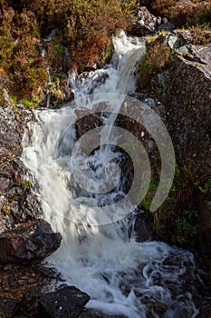 Small waterfall by Loch Laggan in Scotland