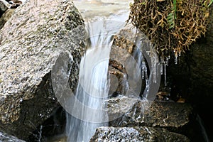 Small waterfall at Lower Reid Falls in Skagway, Alaska