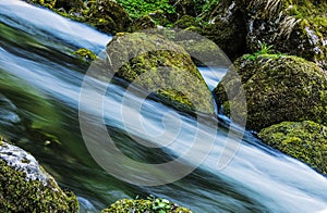 Small waterfall with moss.