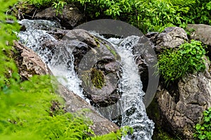 Small waterfall mountain stream