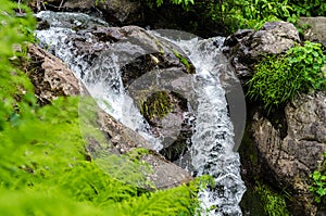 Small waterfall mountain stream