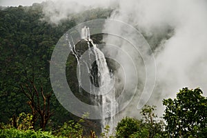A small waterfall near Jog Falls during monsoon. Karnataka State of India