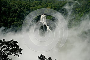 A small waterfall near Jog Falls during monsoon. Karnataka State of India