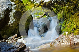 Small waterfall on the SoÄa River in Slovenija