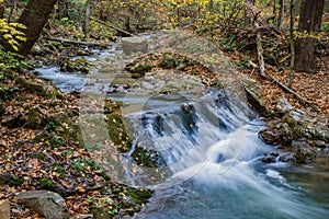 Small waterfall on Roaring Run Creek, Jefferson National Forest, USA