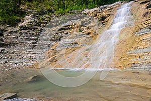 A small waterfall among rocks