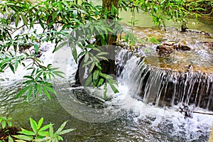 The small waterfall and rocks, Krabi, Thailand.