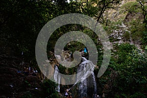 Small waterfall under the famous neer garh Waterfall, Rishikesh, Uttarakhand India