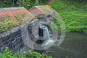 Small waterfall view at the canal