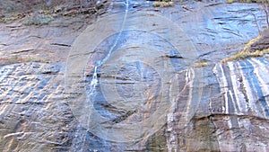 Small Waterfall at Zion National Park Utah Panning Shot