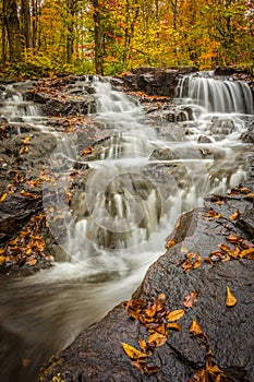 Small waterfalls in the fall