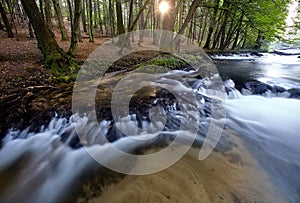 Small waterfalls in the morning