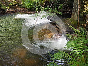 small waterfalls in the river mandeo, mezonzo, la coruÃ±a, spain, europe