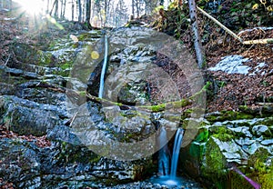 Small waterfalls during the winter