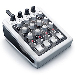Modern Compact Audio Mixer with Multiple Channels and Knobs