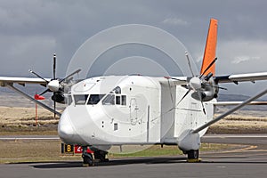 Small white cargo plane