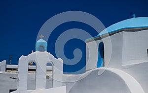 Small white church in Cyclades