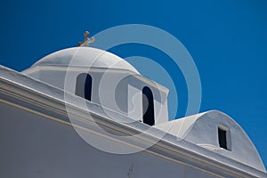 Small white church in Cyclades