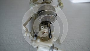 Small white fan with 4-blade propeller repair