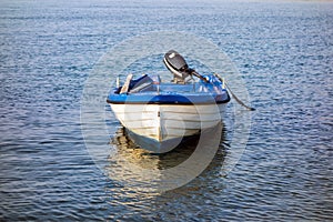 Small White Fibreglass Boat photo