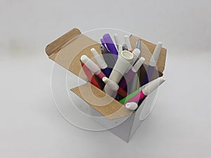 A small white foldable paper boxes in white isolation background