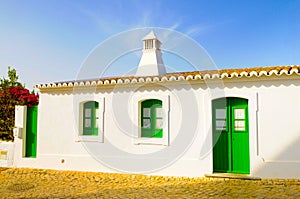 Small White House, Typical Portugal South Building, Travel Europe