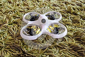 Small white indoor home brushless fpv quadcopter