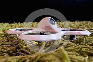 Small white indoor home brushless fpv quadcopter