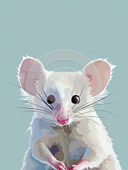 A small white mouse perched on a table