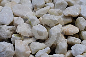 Small white pebbles from a river