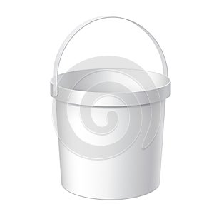 Small White plastic bucket.