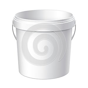 Small White plastic bucket.