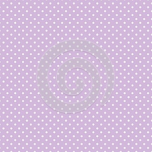 Small White Polka dots on Pastel Lavender, Seamless Background photo
