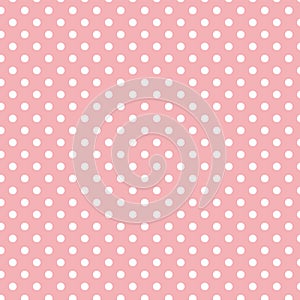 Small White Polka dots on Pastel Light Pink