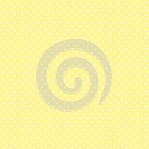 Small White Polka dots on Pastel Yellow, Seamless Background