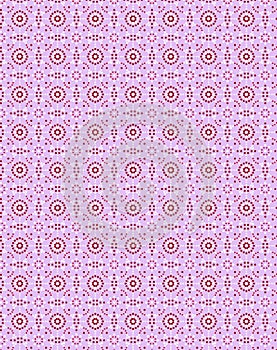 Cute delicate romantic seamless pattern with simple flat small red and white polka dots on a light pink background